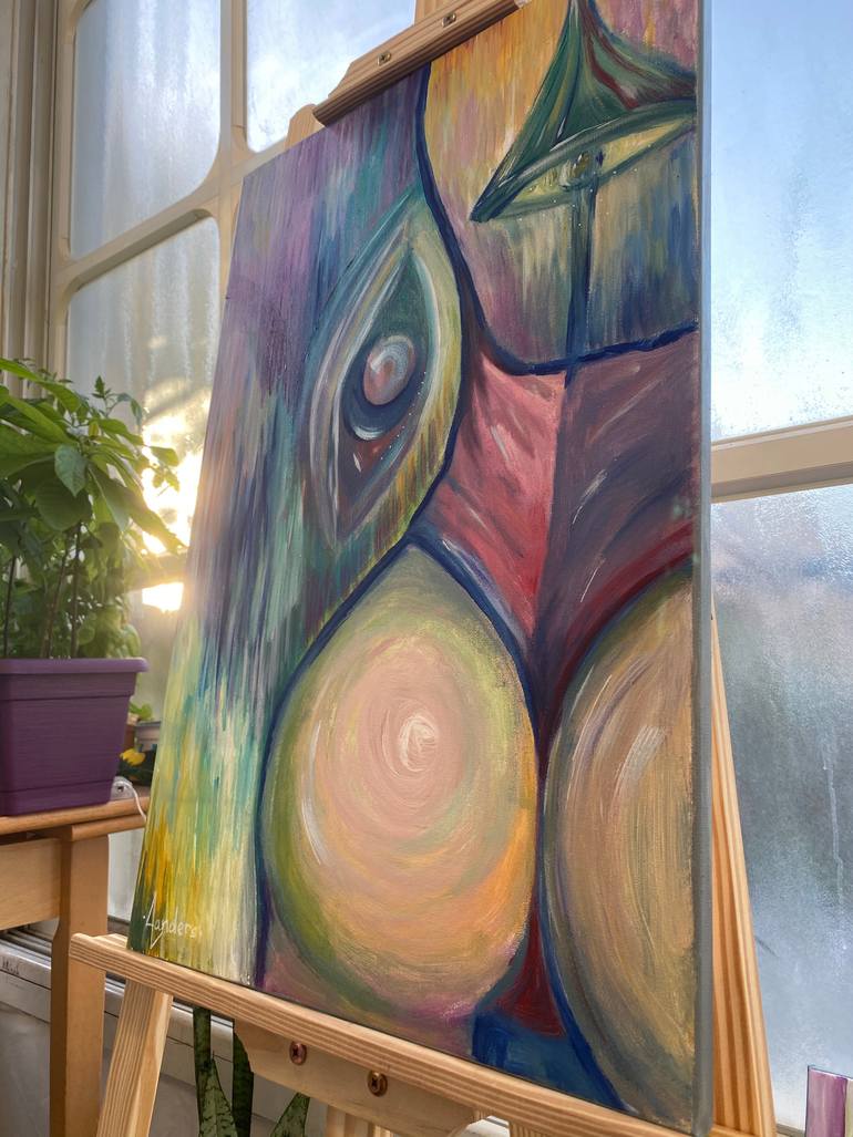 Original Abstract Expressionism Erotic Painting by Alina Landers