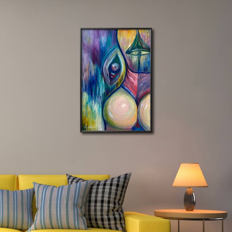 Original Abstract Expressionism Erotic Painting by Alina Landers