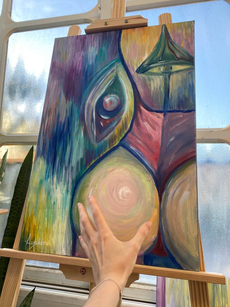 Original Abstract Expressionism Erotic Painting by Alina Landers