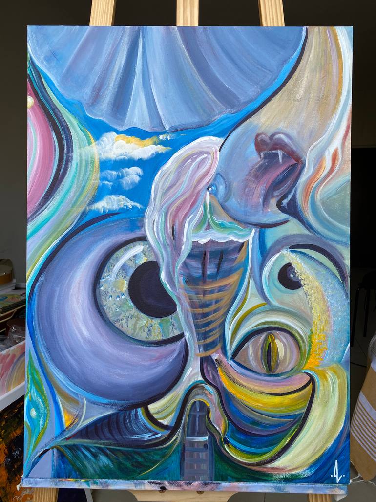 Original Abstract Erotic Painting by Alina Landers