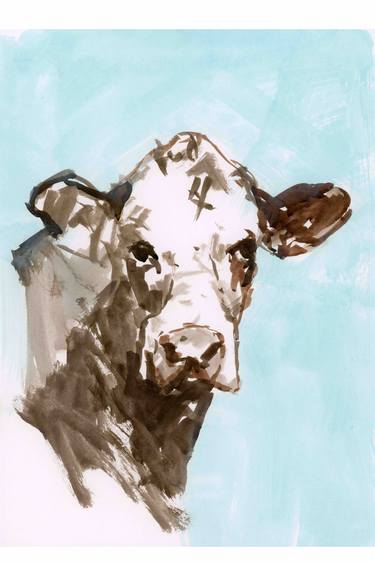 Print of Portraiture Cows Paintings by cartissi studio