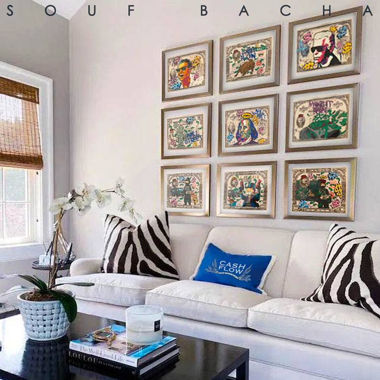 Original Art Deco Cartoon Painting by Souf Bacha