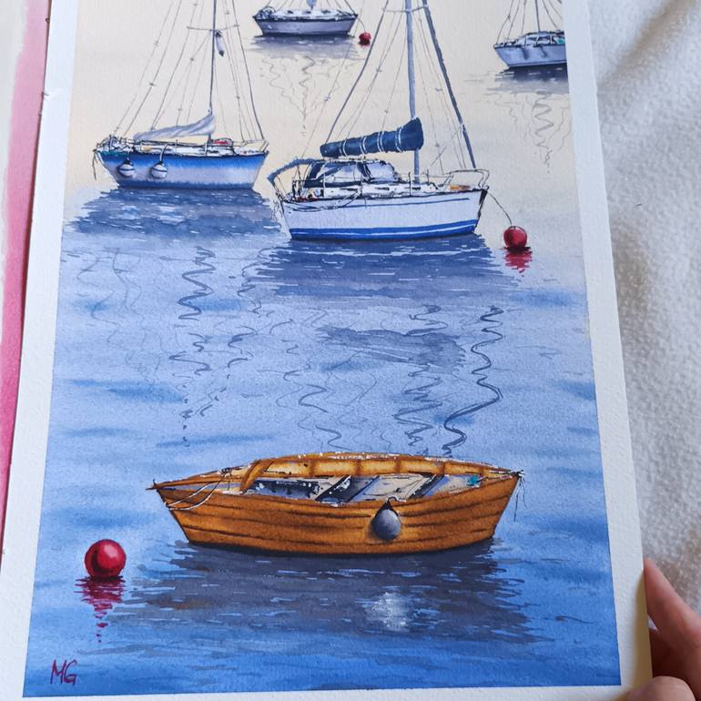 Original Impressionism Seascape Painting by Maya Burchak