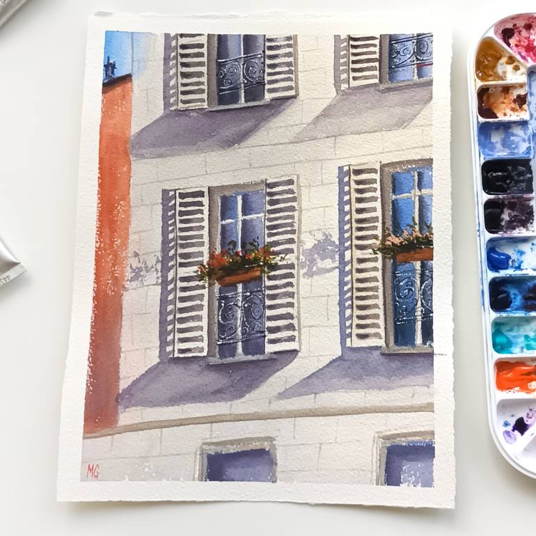 Original Impressionism Architecture Painting by Maya Burchak