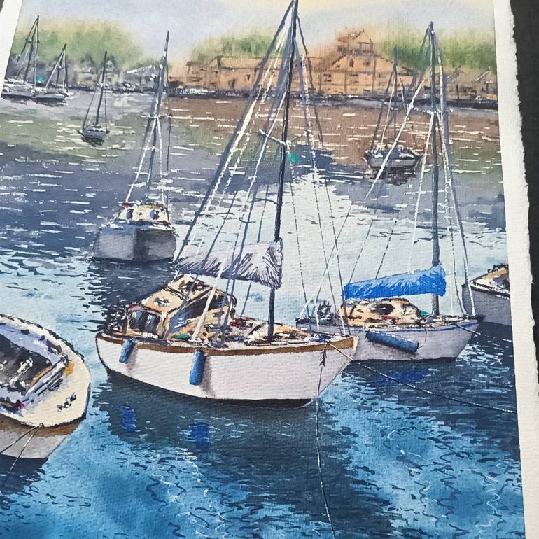 Original Contemporary Seascape Painting by Maya Burchak