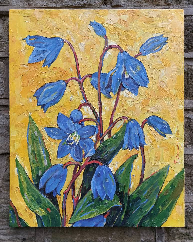 Original Floral Painting by Eugene Dzhulai