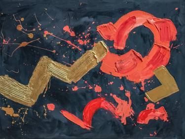 Broken male sign - 80x60 cm, painting on canvas, acrylic, original gift, ready to hang on the wall - Limited Edition of 5 thumb