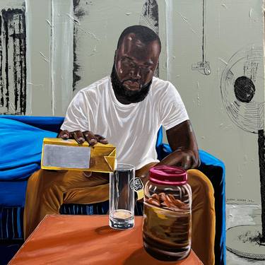 Original Figurative Men Paintings by Eyitayo Alagbe