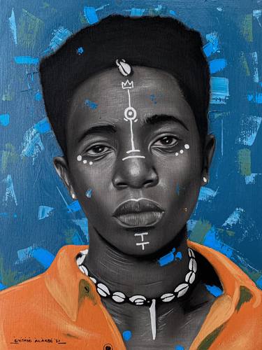Original Figurative Portrait Paintings by Eyitayo Alagbe