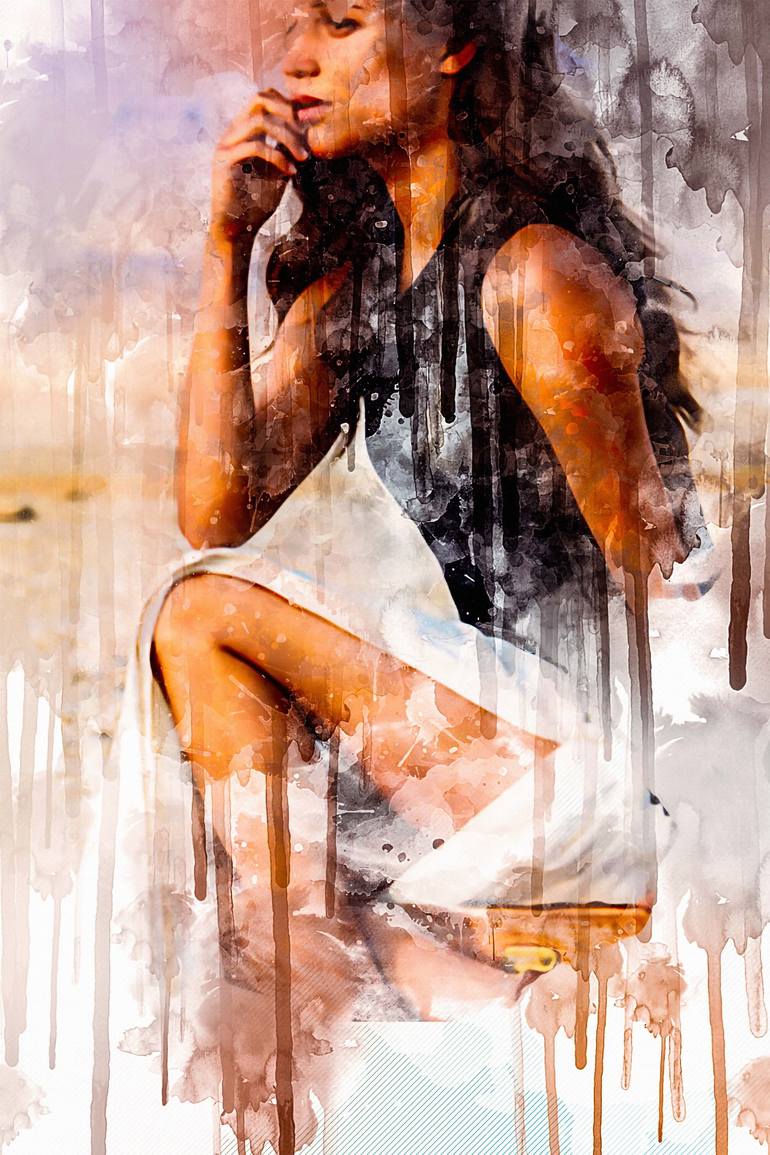 Celebrity Alicia Vikander D Celebrities Painting Ink Watercolor Art Digital Fine Art Painting By Michael Stevens | Saatchi Art