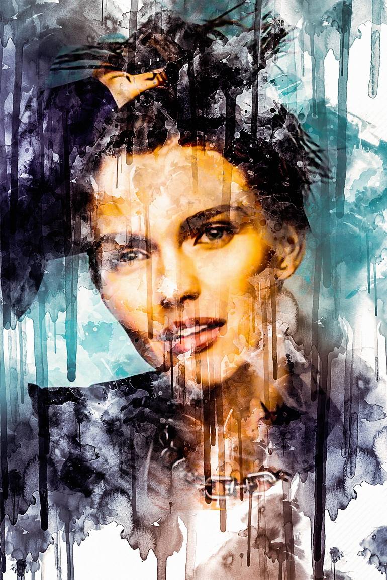 Celebrity Ruby Rose Self Magazine F painting watercolor ink colorful ...