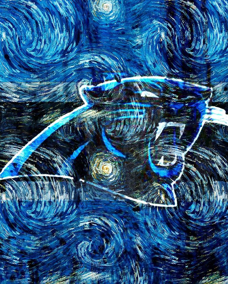 Carolina Panthers Abstract Painting Art NFL Football 