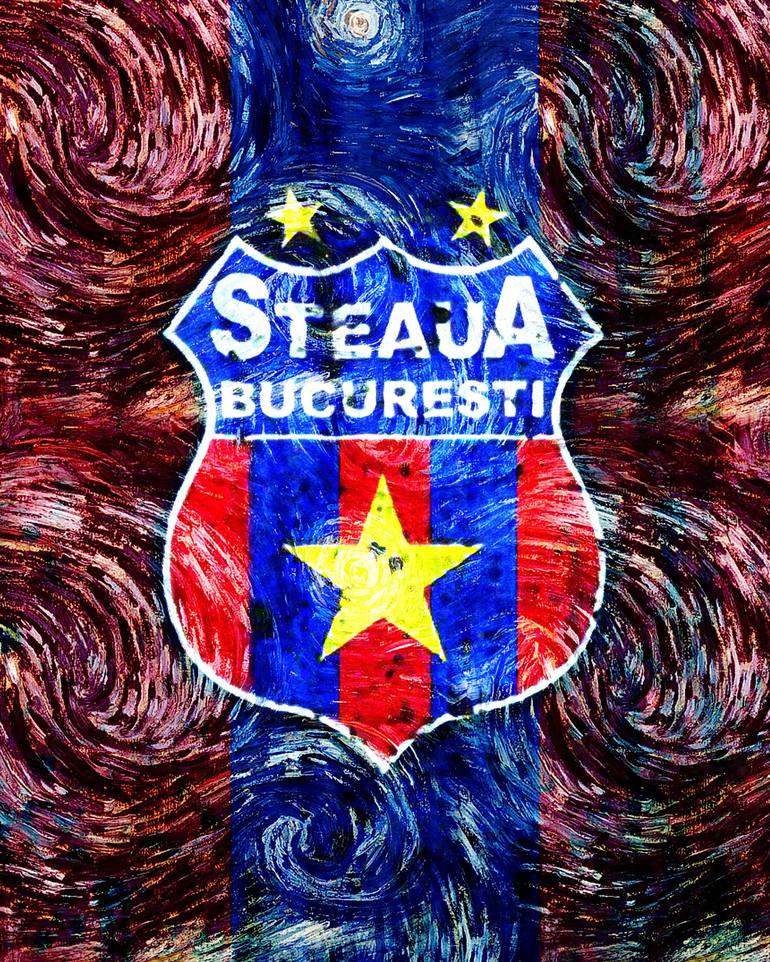 Soccer League Lighting Red FC Steaua Bucuresti Greeting Card