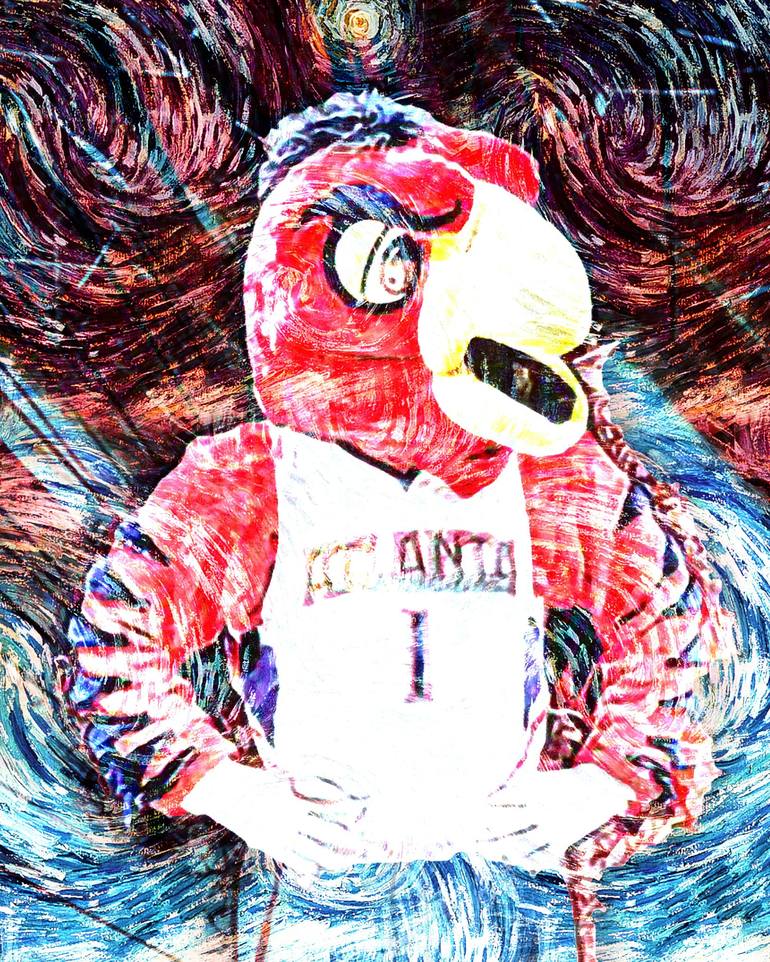 Harry The Hawk Art Mascot Atlanta Hawks Nba Atlanta Hawks Mascot Nba ...