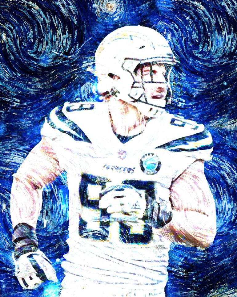 Ball Los Angeles Chargers Player Joey Bosa Joeybosa Joey Bosa  Josephanthonybosa Joseph Anthony Bosa Wood Print by Wrenn Huber - Pixels