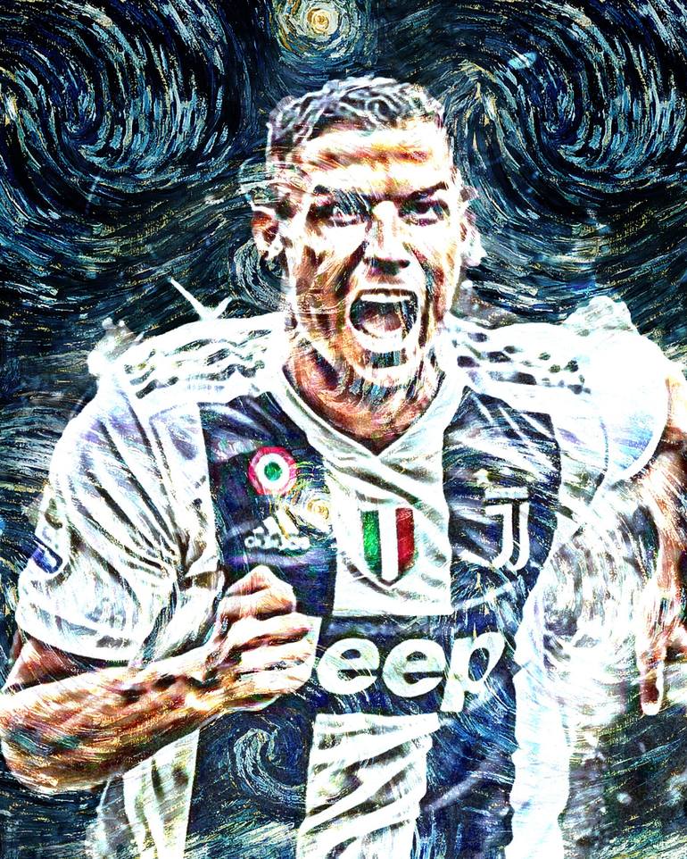 Juventus Fc Cristiano Ronaldo Joy Cr7 Juve Bianconeri Portuguese  Footballers Joyful Ronaldo Art Soccer Serie A Ronaldo Cr7 Printmaking by  Fuccccck UUUUUUUUUUUUUU