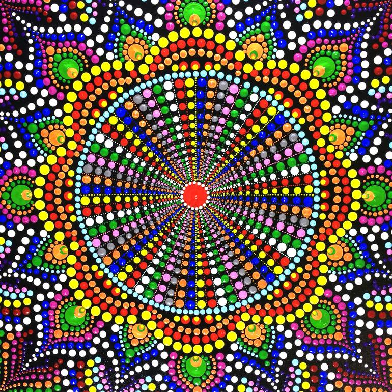 Original Art Deco Geometric Painting by Tara Devi