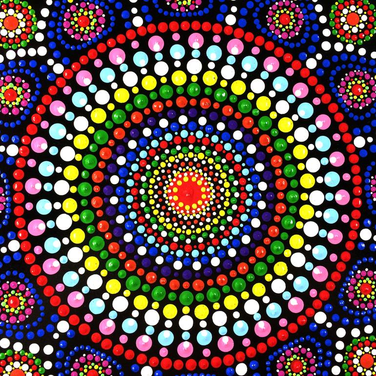 Original Art Deco Geometric Painting by Tara Devi