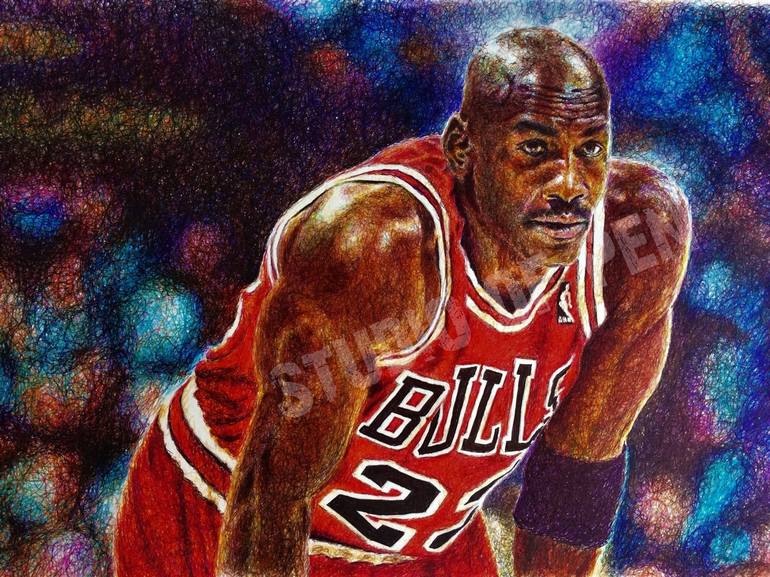 Michael Jordan Drawing by Sobolev Saatchi Art