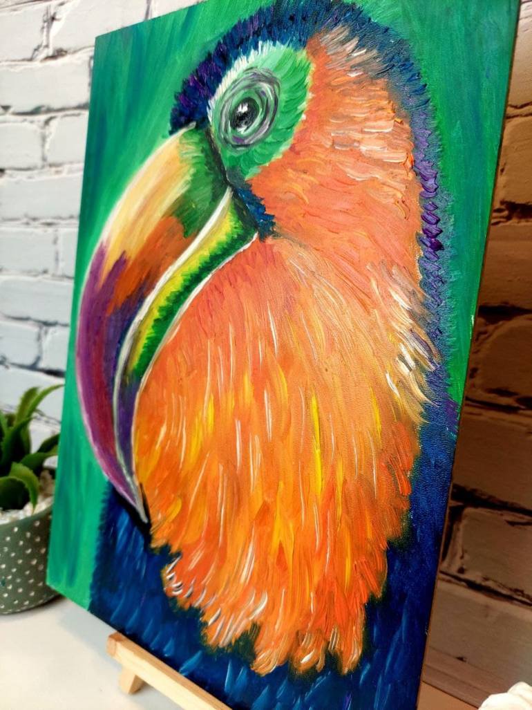 Original Abstract Expressionism Animal Painting by Violetta Pavlenko