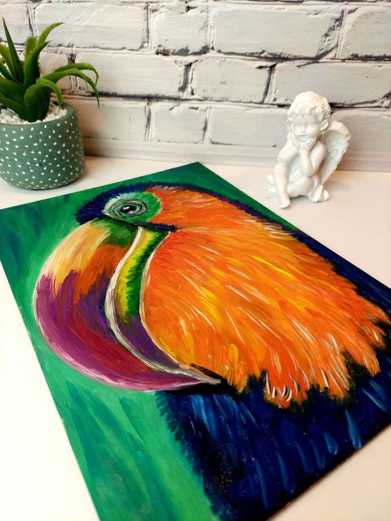 Original Abstract Expressionism Animal Painting by Violetta Pavlenko