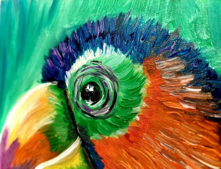 Original Abstract Expressionism Animal Painting by Violetta Pavlenko