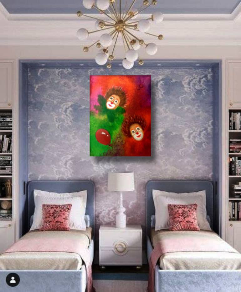 Original Abstract Expressionism Comics Painting by Violetta Pavlenko