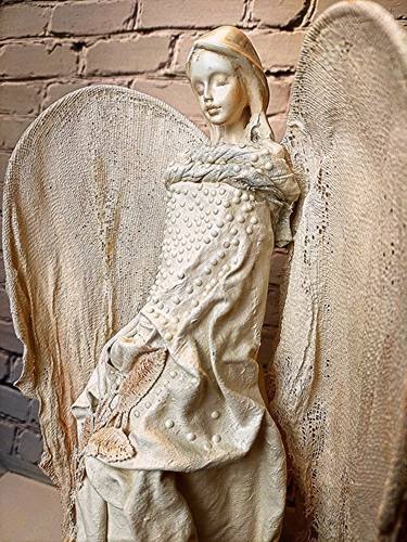 Powertex "Angel of grace" Handmade sculpture statuary doll Beautiful angel figure Exclusive gift for Mothers day thumb