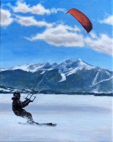 Snowkiting on Dillon Reservoir thumb