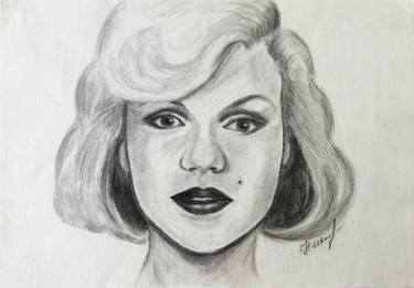 Portrait of Marilyn Monroe, pencil, paper thumb