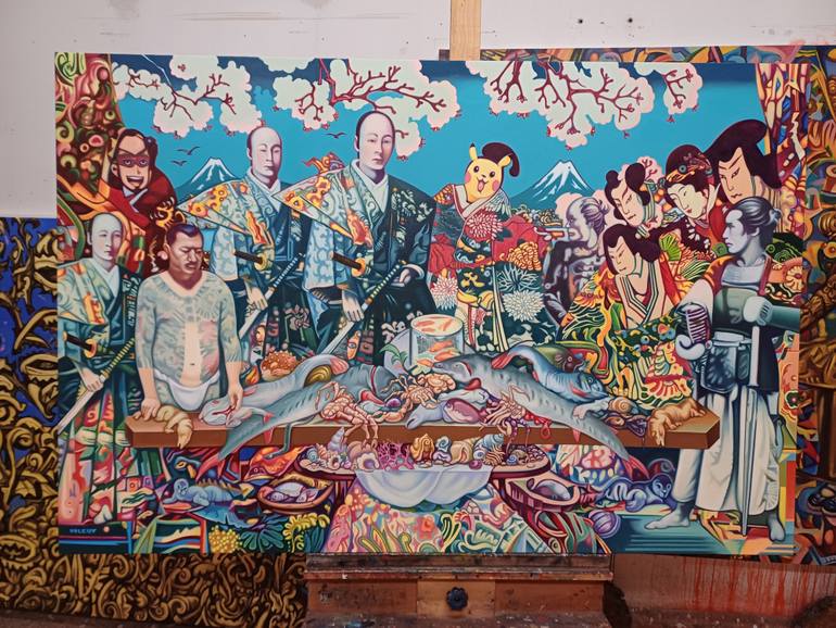 Original Conceptual Pop Culture/Celebrity Painting by Valery Tatar