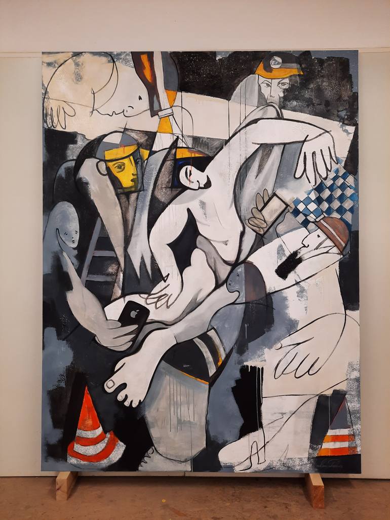 Original Abstract Expressionism Religion Painting by Valery Tatar