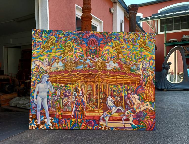 Original Abstract Expressionism Fantasy Painting by Valery Tatar