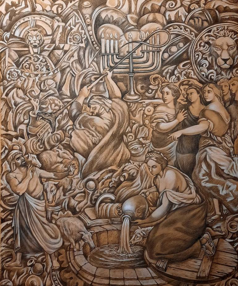 Original Classical mythology Painting by Valery Tatar