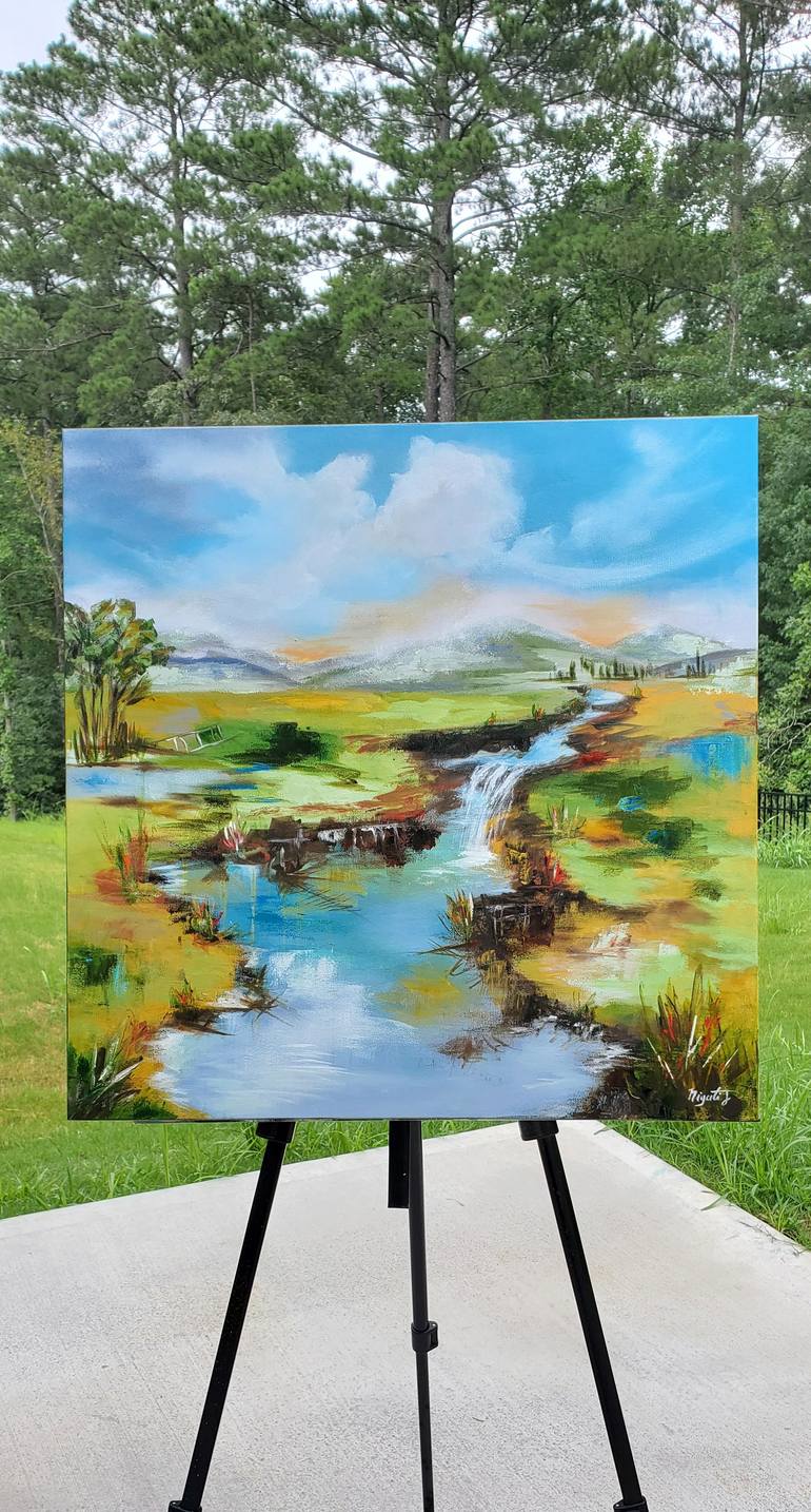 Original Abstract Expressionism Landscape Painting by Niyati Jiwani