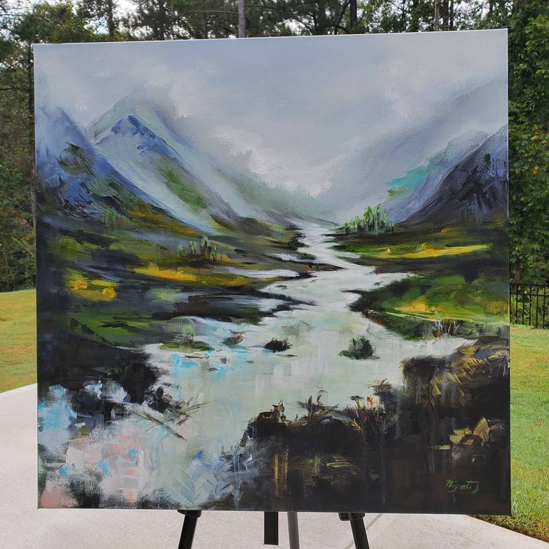 Original Abstract Expressionism Landscape Painting by Niyati Jiwani