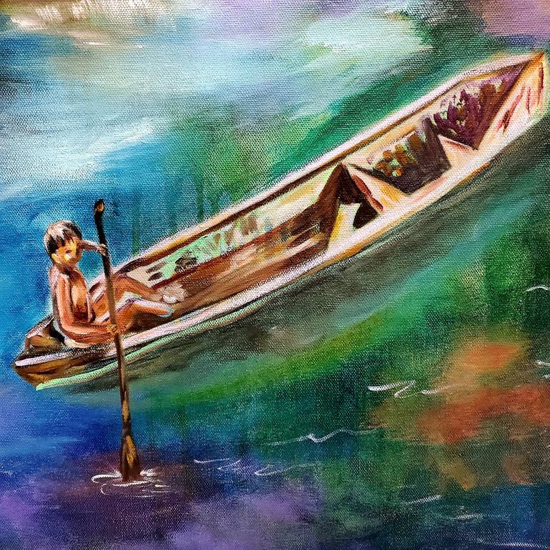 Original Abstract Sailboat Painting by Niyati Jiwani