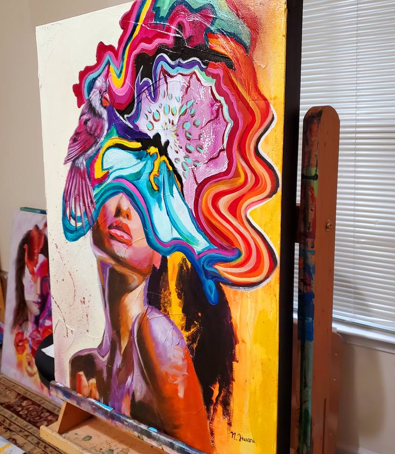 Original Abstract Expressionism Portrait Painting by Niyati Jiwani