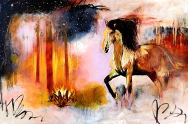 Print of Abstract Expressionism Horse Paintings by Niyati Jiwani