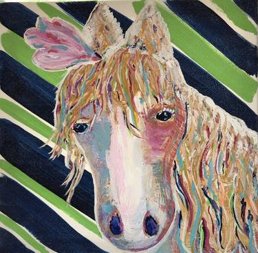 Original Expressionism Horse Painting by Jackielyn Grace Matthews