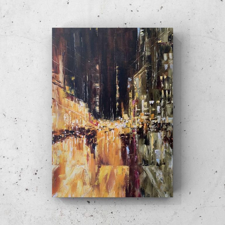 Original Impressionism Cities Painting by Daria Korn