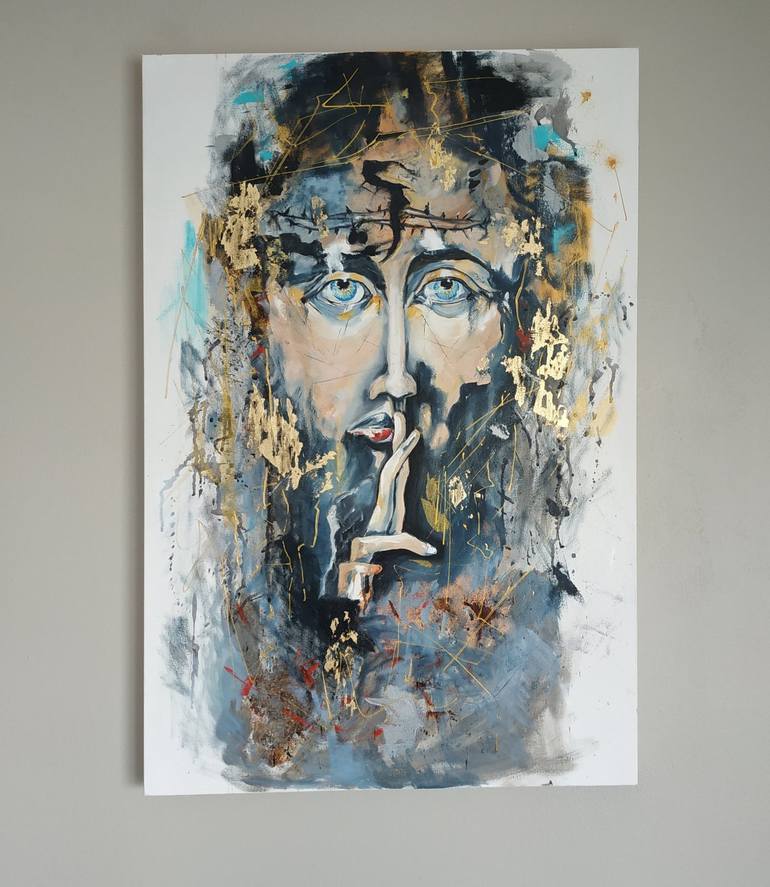 Original Abstract Expressionism Religion Painting by Valentina Simma