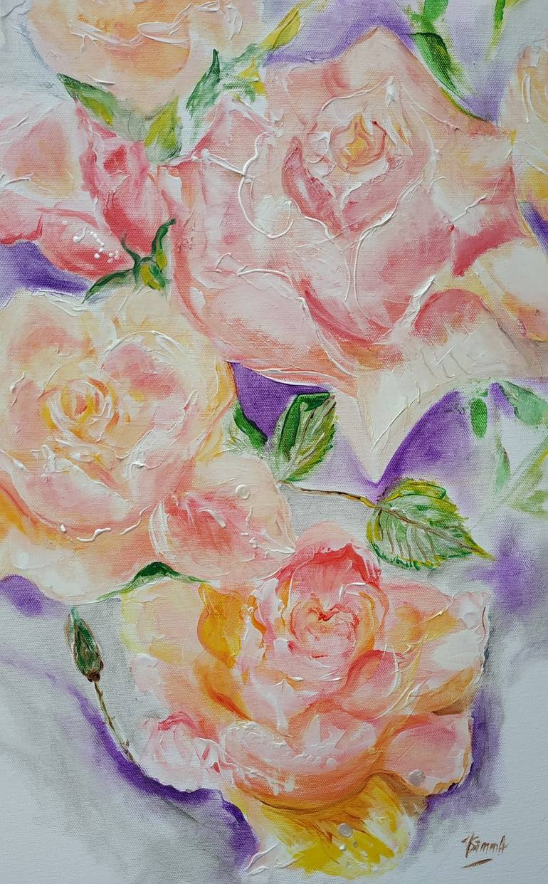 Original Impressionism Floral Painting by Valentina Simma