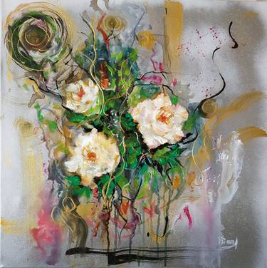 Original Abstract Expressionism Floral Paintings by Valentina Simma