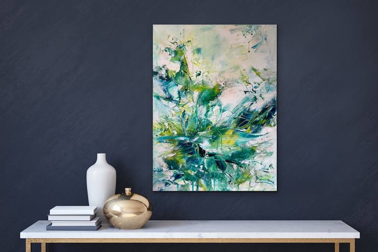 Original Abstract Floral Painting by Maria Bevilacqua-Fischer