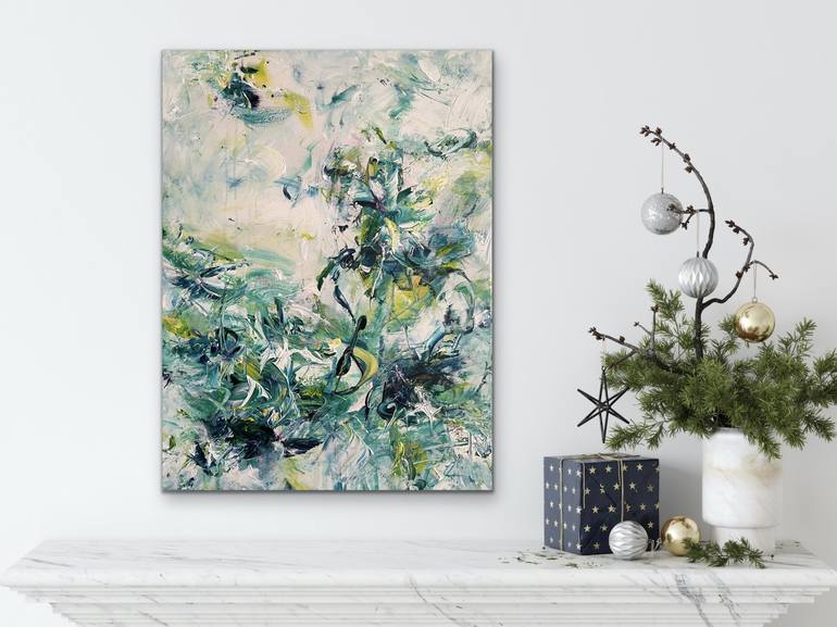 Original Abstract Floral Painting by Maria Bevilacqua-Fischer