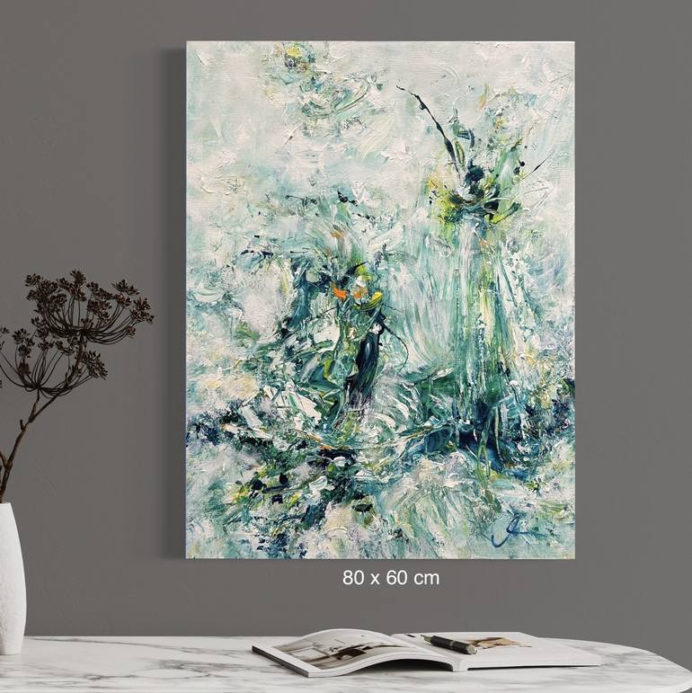 Original Abstract Floral Painting by Maria Bevilacqua-Fischer