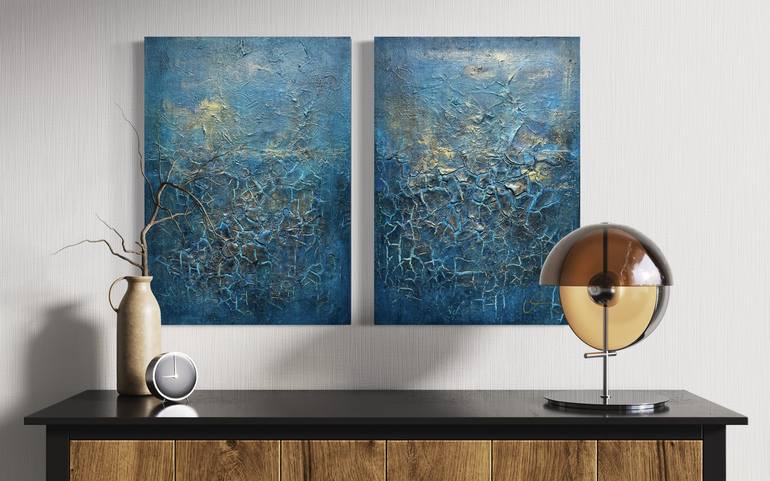 Original Symbolism Abstract Painting by Maria Bevilacqua-Fischer
