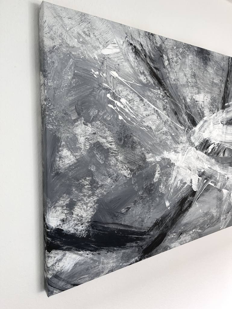 Original Black & White Abstract Painting by Maria Bevilacqua-Fischer