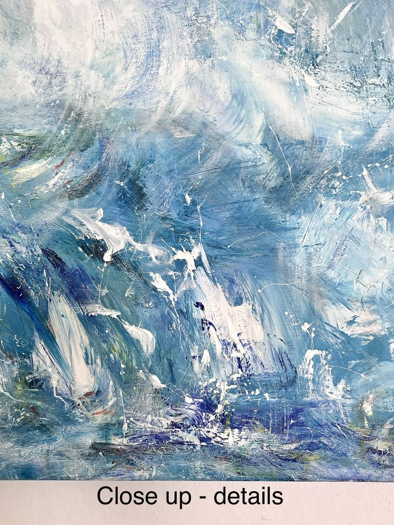 Original Abstract Seascape Painting by Maria Bevilacqua-Fischer